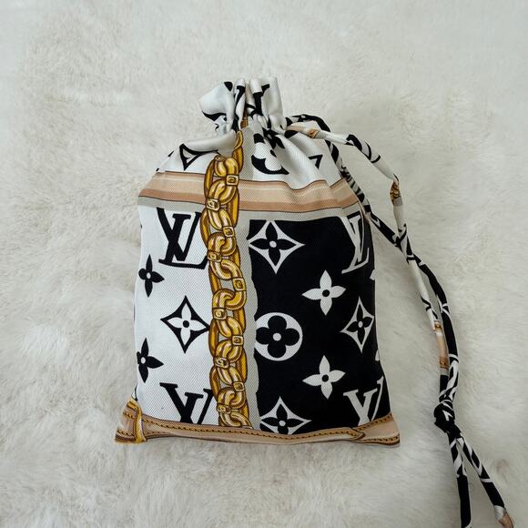 Louis Vuitton Black/White Monogram Silk Cosmetic Bag - Picture 1 of 6
